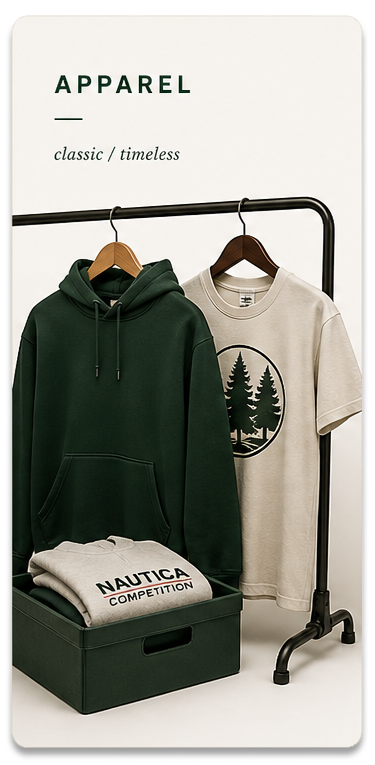 Vintage and modern apparel
