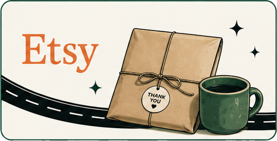 Thrift by Mail Etsy shop banner